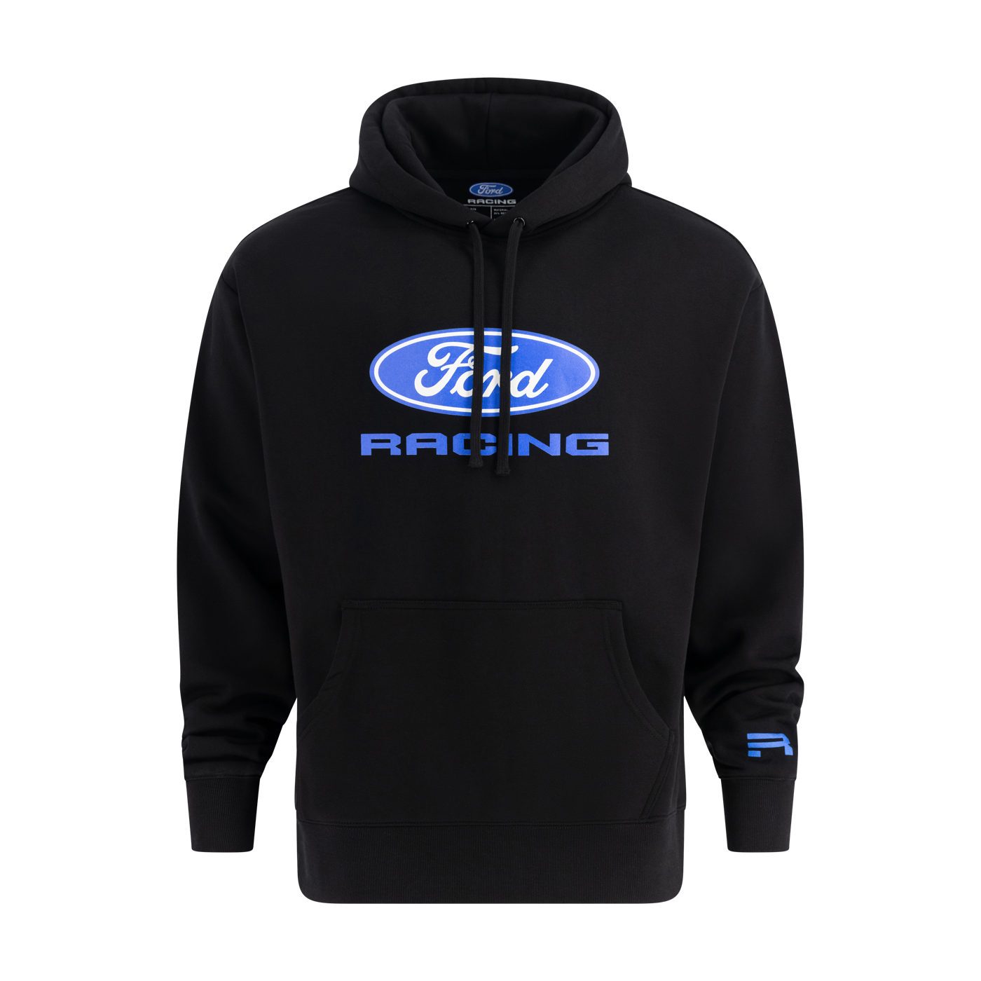 Black hoodie with Ford Racing logo on a white background